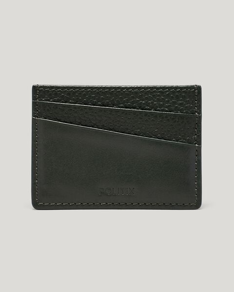 Leather Card Holder, Dark Khaki, hi-res